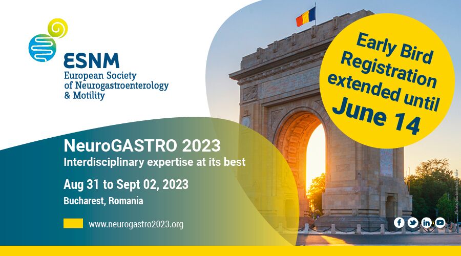 Early bird registration for NeuroGASTRO2023 will be extended! Until June 14 you can benefit from our reduced registration fee. Register now and discuss with our experts.